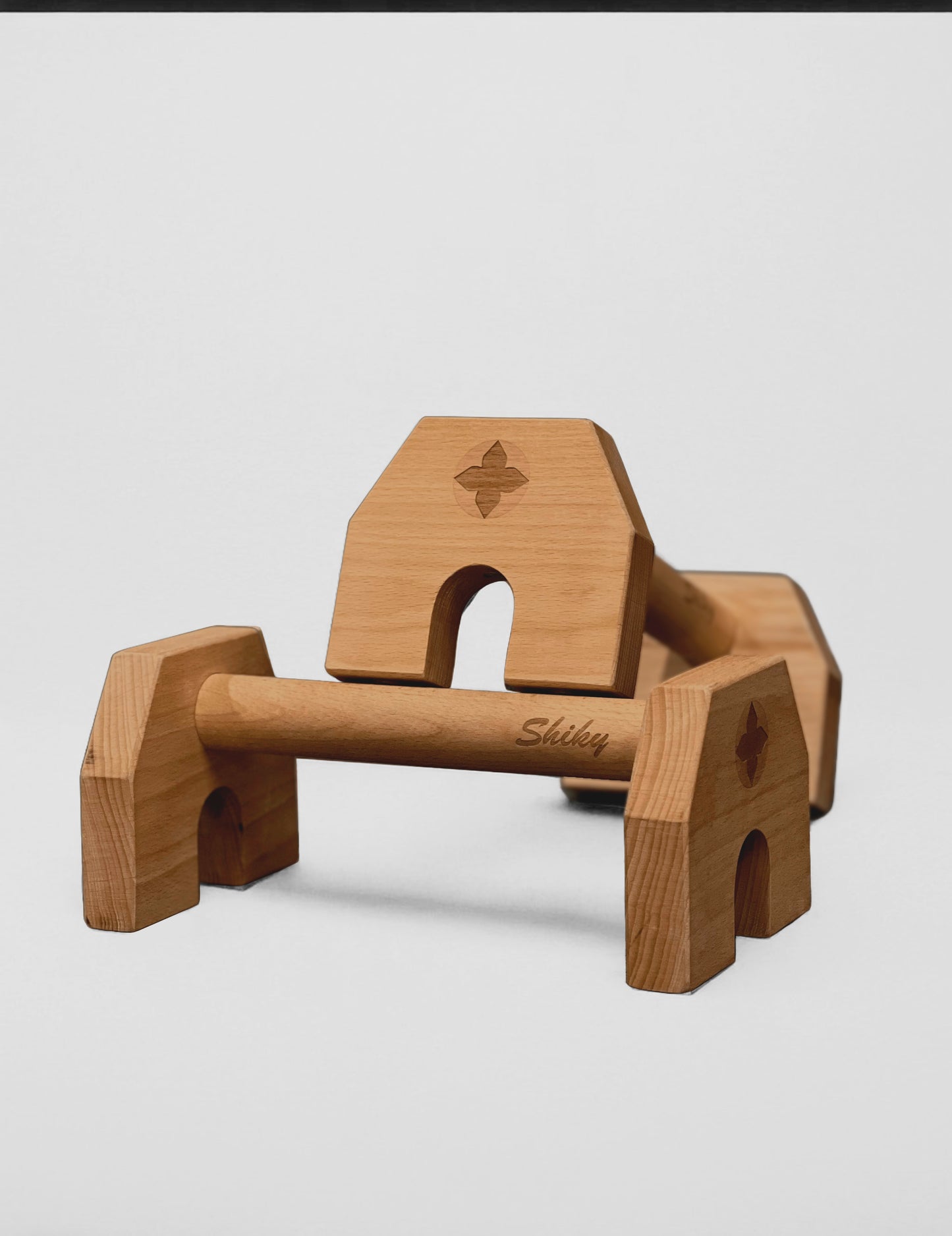 Portable Wooden Parallettes with Magnets