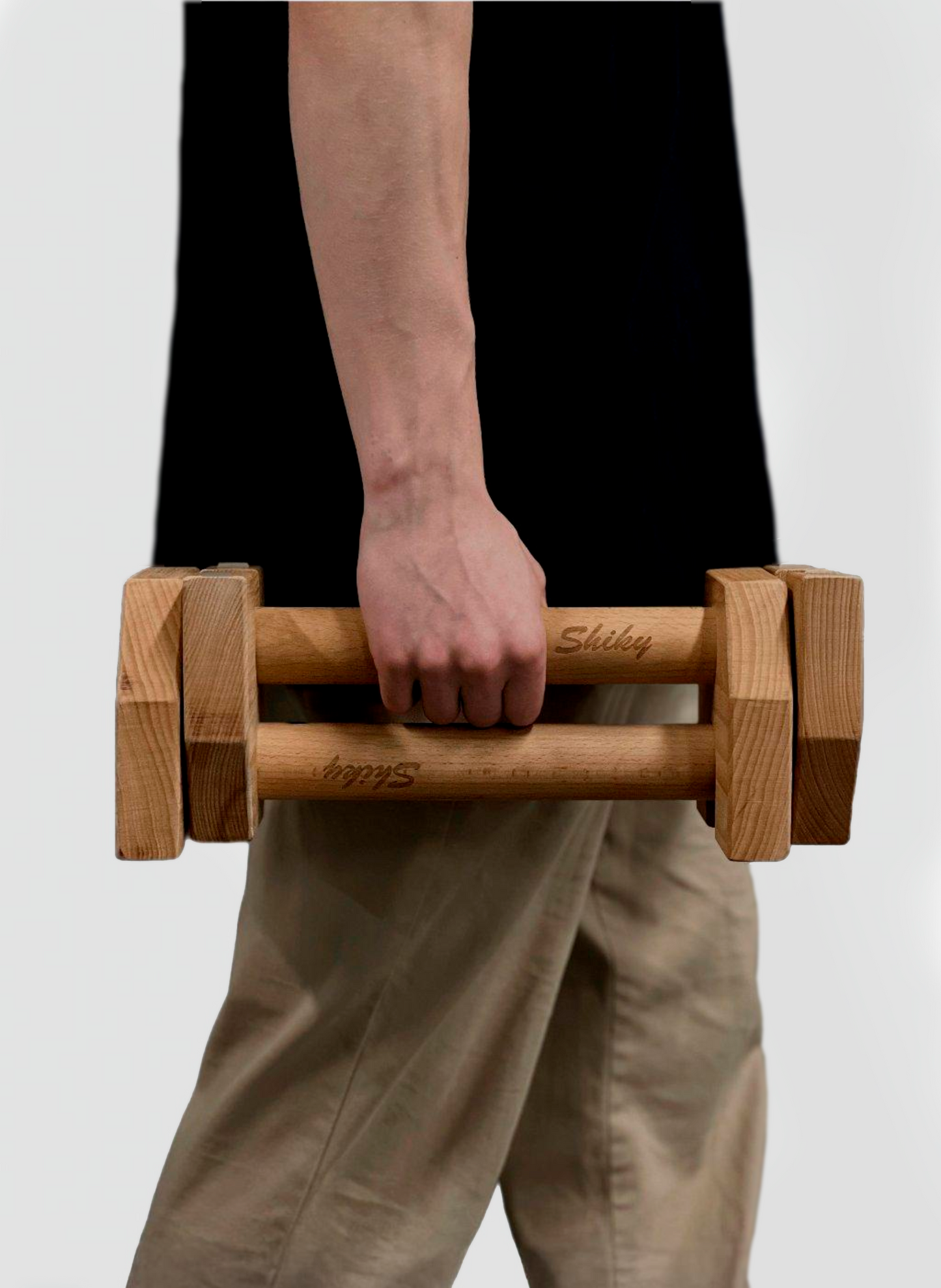 Portable Wooden Parallettes with Magnets
