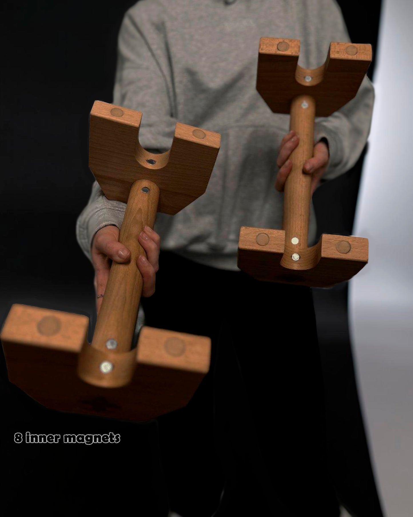 Premium Wooden Parallettes with Magnets